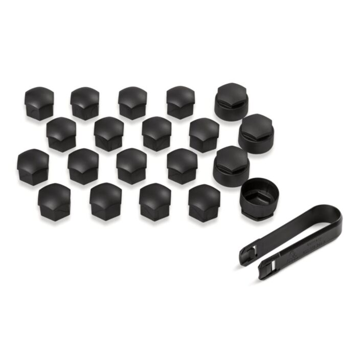 Skoda Abdeckkappen für Sicherheitsschrauben Set schwarz matt 000071215N 01C