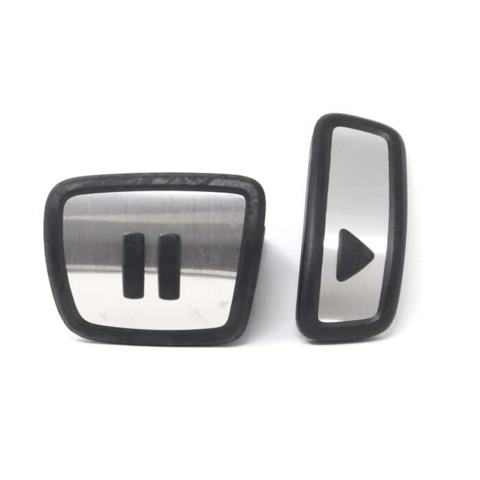 VW ID.3 ID.4 Aluminium Pedalkappen im Play & Pause Design Edelstahl Original