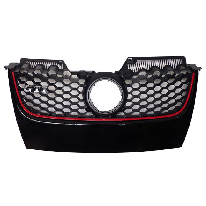 VW Original US Golf 5 GTI Kühlergrill schwarz glänzend rot Grill Wabengitter 1K0853651H WV8