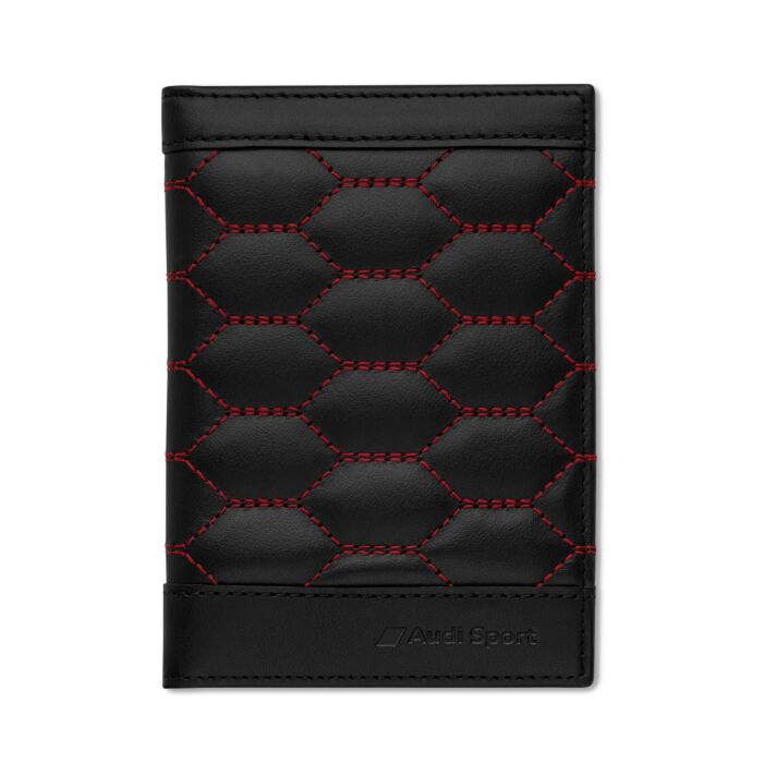 Original Audi Sport Fahrzeugscheinhülle Leder 3152201500 Lederhülle Schwarz Rot