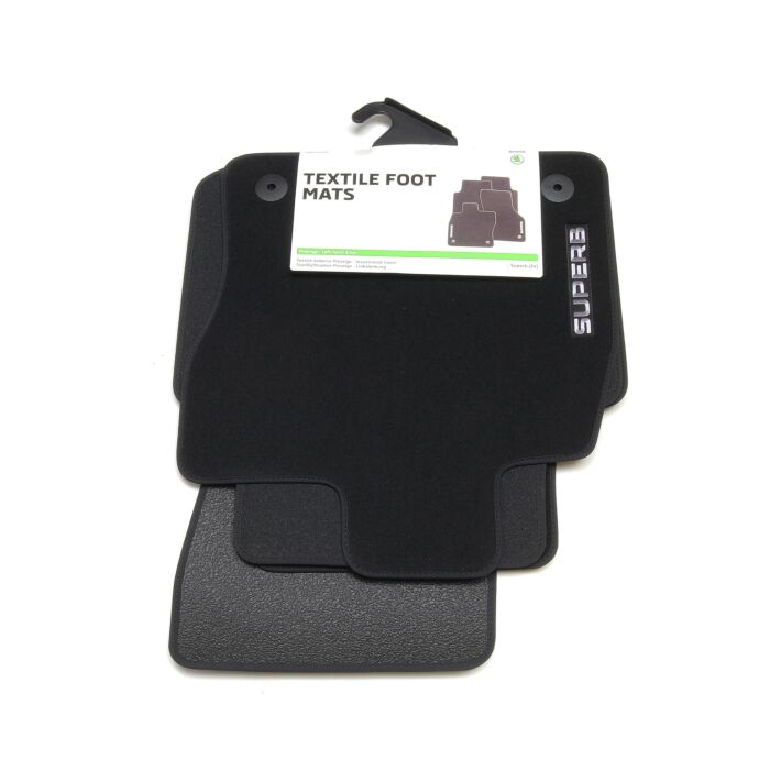 Skoda Textilfußmatten Set Premium SUPERB III 3V vorn hinten Prestige Stoffmatten Original Matten Fußmatten Stoff Velour 3V1061404