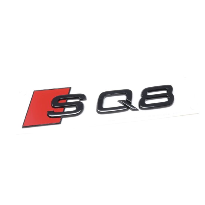 Audi SQ8 S Q8 Schriftzug Schwarz Emblem Logo Hinten Heckklappe 4M8071804 Schwarz Rot Original Modellbezeichnung