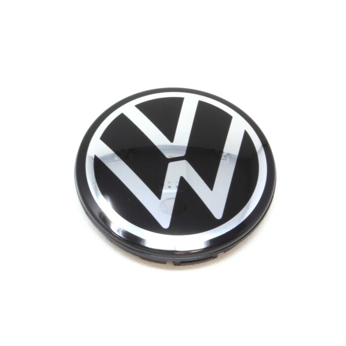 Original VW Nabenkappe Alufelge Schwarz Chrom Nabenabdeckung Nabendeckel 60mm 571601171 FOD