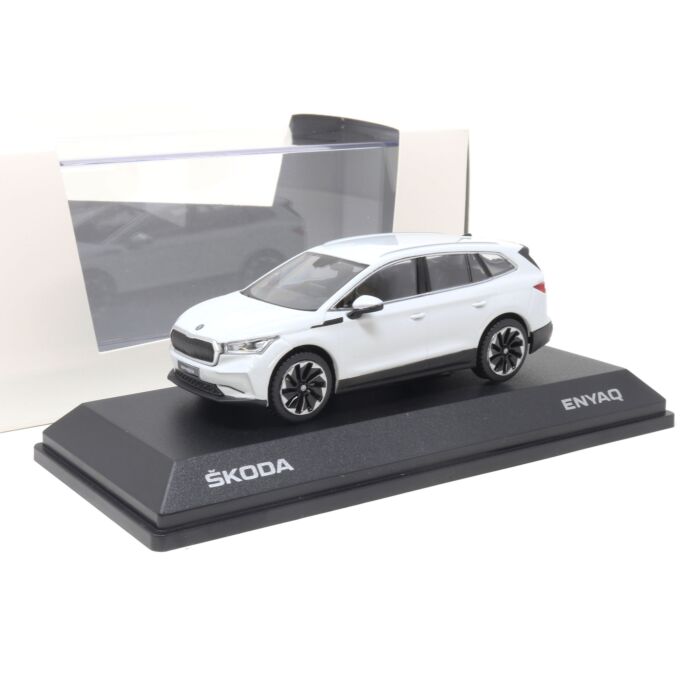 Skoda Enyaq iV 1:43 Moon White 5LA099300 S9R Modellauto Miniatur Weiß 