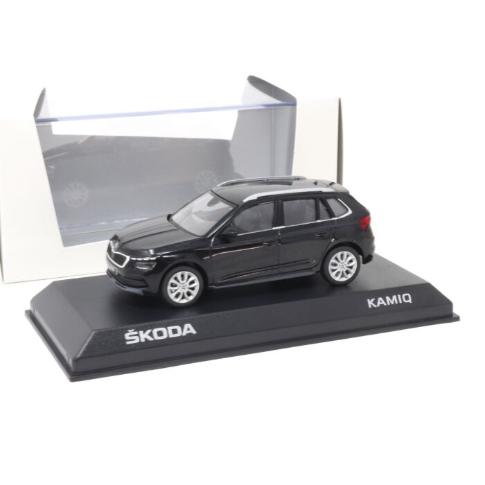 Skoda Kamiq 1:43 Modellauto Black Magic 658099300 F9R Miniatur Modell Schwarz Original