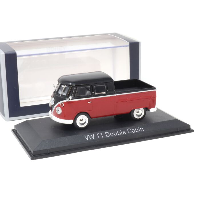 VW T1 Doppelkabine Pritsche Rot Schwarz 1:43 Norev 840218 Modellauto 1/43 Miniatur Original 3551098402186