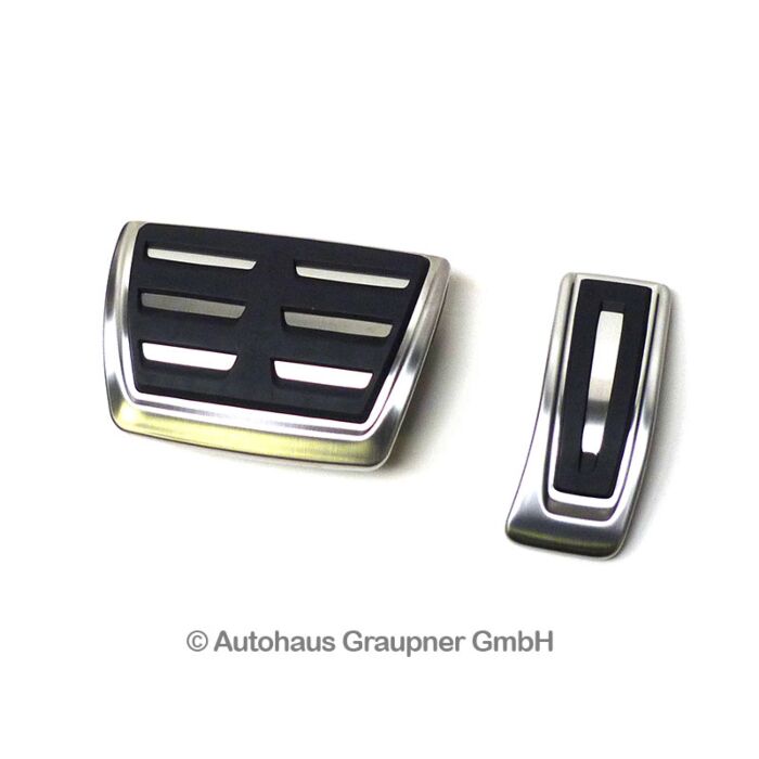 Audi Original A4 A5 Q5 Edelstahl Pedalkappen und Fußstütze 8W1064205 B9 Pedale Tuning Nachrüstung Aluminium