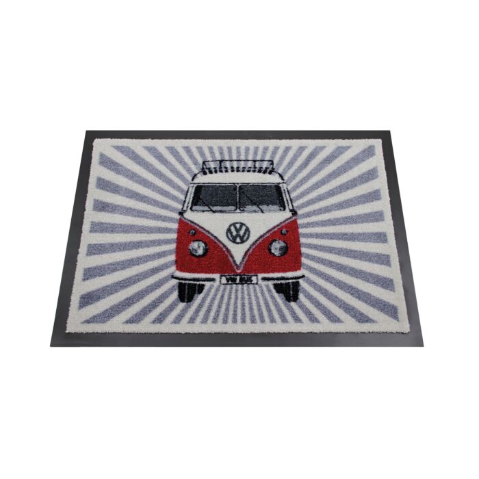 VW T1 BUS FUßMATTE STRAHLEN/ROT Fußabtreter Matte Abtreter BUDM11