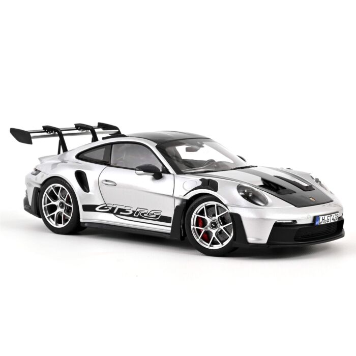 Porsche 911 GT3 RS Weissach Paket 1:18 Modellauto Miniatur 1/18 Silber Metallic Silver Norev 187366