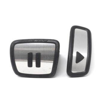 VW ID.3 ID.4 Aluminium Pedalkappen im Play & Pause Design Edelstahl Original