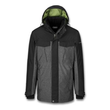 Audi quattro Herren Outdoorjacke S M L XL XXL Jacke Grau Schwarz Winterjacke Original
