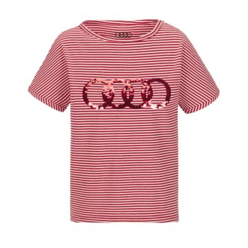 Audi Shirt Mädchen Kinder rot/weiß