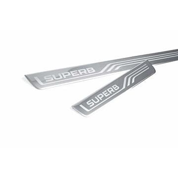 Skoda Superb Einstiegsleisten Set aus Edelstahl mit Schriftzug 3V0071303