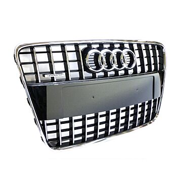 Audi Original Q7 Kühlergrill Schwarz glänzend S line V12 Grill Chrom Rippen