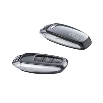 Original Audi Schlüsselblende Audi Ringen für Fahrzeugschlüssel Schlüssel Cover Daytonagrau 4N0071208A Z7S