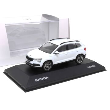 Skoda Karoq 1:43 Moon Weiß 5A7099300 S9R Modellauto Miniatur White Metallic Original