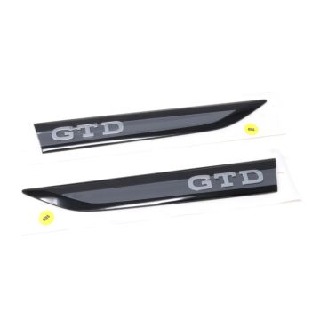 Original Golf 8 GTD Plaketten seitlich Kotflügel Logo Embleme Schwarz Grau 5H0853688B 5H0853688C UPJ
