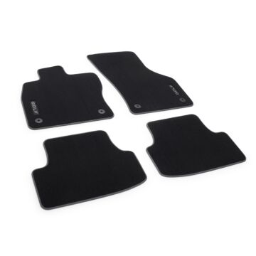 Textilfußmatten VW Golf 8 4er Set mit grauem Einband 