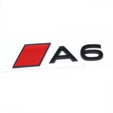 Original Audi A6 Schriftzug Schwarz Audi Sport Raute Rot Emblem Aufkleber Logo 85E853740A 5FQ