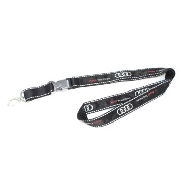 Original Audi Tradition Schlüsselband Lanyard Audi Ringe Logo Schriftzug Schwarz A8-8271