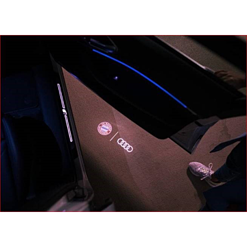 Audi Einstiegs-LED FC Bayern Logo und Audi Ringe Einstiegsleuchten 4G0052133N 