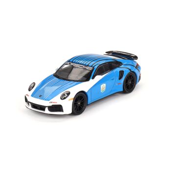 Porsche 911 (992) Turbo S 1:64 Modellauto Miniatur 1/64 Safety Car MGT00735 Blue White Weiß Blau IMSA Daytona 24
