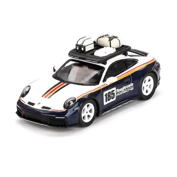 Porsche 911 (992) Dakar Rallye 1:64 Modellauto Miniatur 1/64 Weiß Blau MGT00805